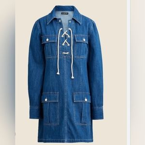 💜 J.CREW Harbour Denim Dress Indigo Wash - As Seen In Saint-Tropez Sold Out M